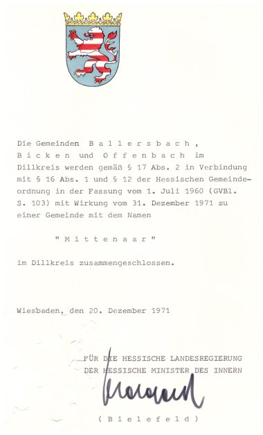 Urkunde 01.01.1972 Urkunde 01.01.1972