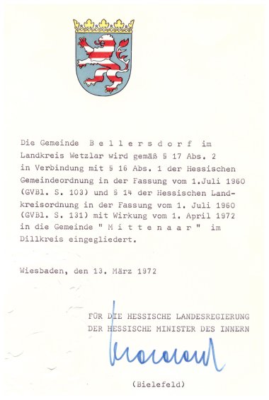 Urkunde 01.04.1972 Urkunde 01.04.1972